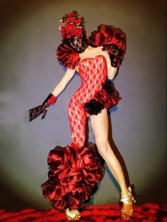 Special design red bodysuit