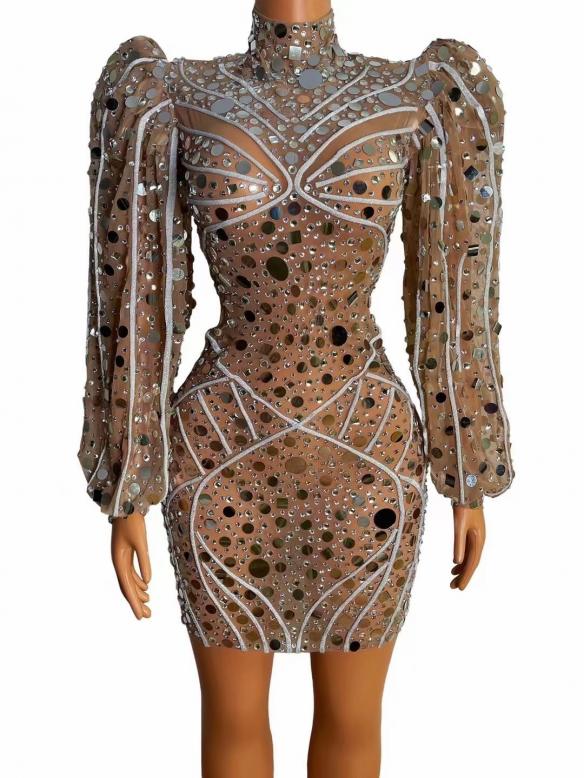 White Mesh Puff Sleeve Bodysuit