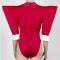 Red Corset Bodysuit With Should Pad