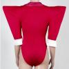 Red Corset Bodysuit With Should Pad