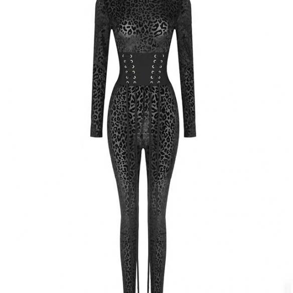Black mesh with corset bodysuit