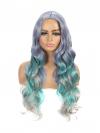 Blue & Grey Gradual Color Change Wig