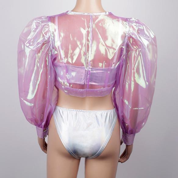 Purple Transparent Puff Outfit