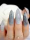 24 PCS DRAG NAILS GRAY MARBLE 