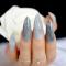 24 PCS DRAG NAILS GRAY MARBLE 