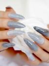 24 PCS DRAG NAILS GRAY MARBLE 