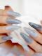 24 PCS DRAG NAILS GRAY MARBLE 