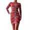 Red Transparent Shiny Rhinestone Dress