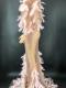 Customized pink mesh feather dress