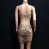 Nude Rhinestone Short Dress