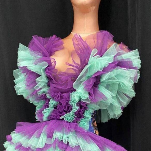 Purple & Blue Mini Drag Dress