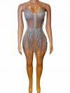 Silver rhinestone body chain dress