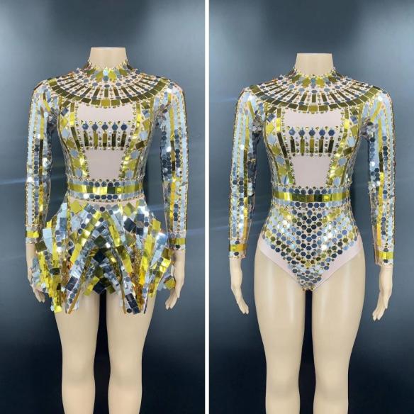 Gold and Silver Sequin Dress