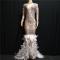 White Crystallized Feather Maxi Dress