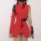 Red Bandage Ring V Collar Suit