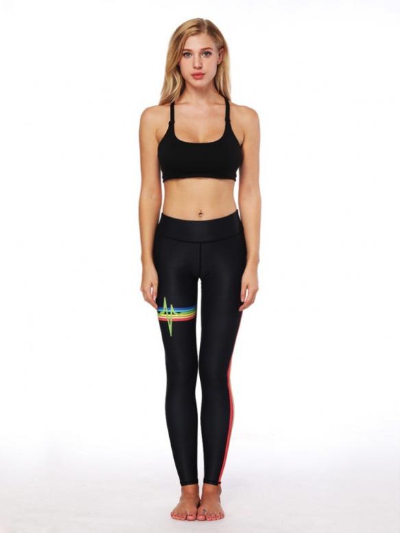 Rainbow Striped Gym Leggings