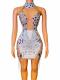 Transparent rhinestone dress