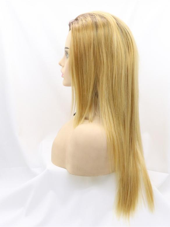 Human Hair Full Lace Wig Curly Ash Brown