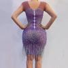 Pruple Rhinestone Dress