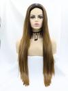 Human Hair Full Lace Wig Curly Ash Brown