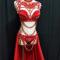 Red Diamond Long Drag Dress( THREE PIECE)