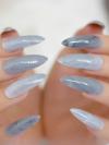 24 PCS DRAG NAILS GRAY MARBLE 