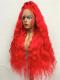 Red Curly Synthetic Drag Wig