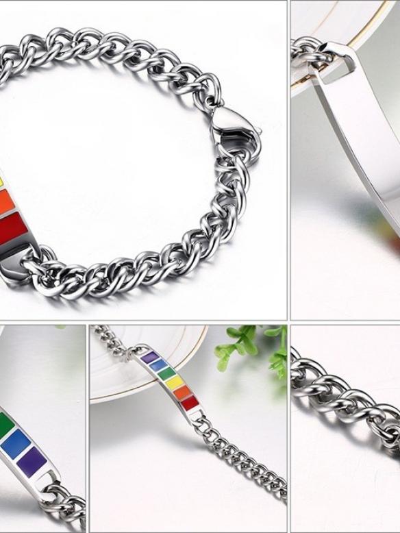 Rainbow Pride Stainless Steel Chain Bracelet