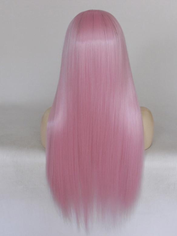 Long Pink Lace Front Drag Wig