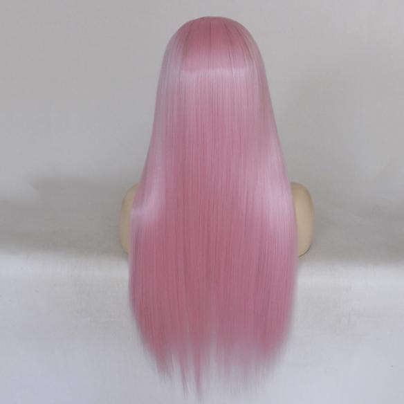 Long Pink Lace Front Drag Wig