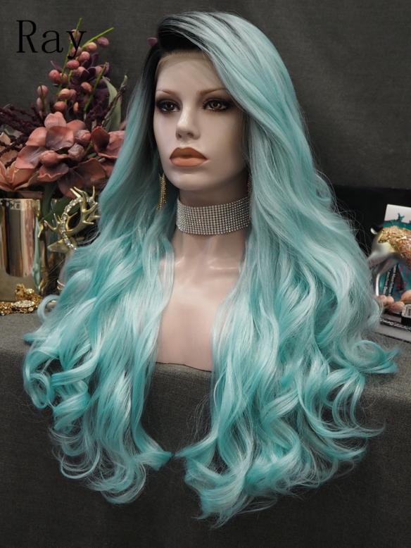 Grace- Mint Blue with Black Root