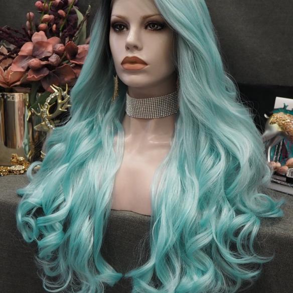 Grace- Mint Blue with Black Root