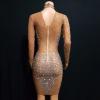 Skincolor Sparkly Rhinestone Dress