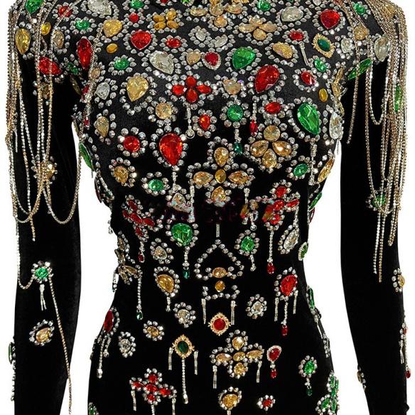 Skittles Stage Print Skinny Diamond Colorful Drag Dress