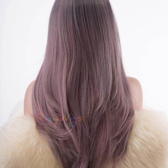 Human Hair Full Lace Wig Curly Ash Brown