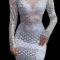 White Sliver Rhinestone Dress