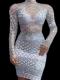 White Sliver Rhinestone Dress