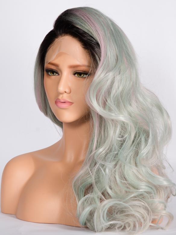 Human Hair Full Lace Wig Curly Ash Brown