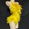 Yellow feather & rhinestone leotard