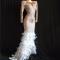 Nude Pearl Feather Gown Dress