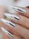 24 PCS SHINY SILVER  DRAG NAILS 