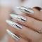 24 PCS SHINY SILVER  DRAG NAILS 