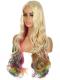 Blonde mix rainbow color wig