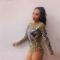 Silver Sequin Crystallized Rave Leotard