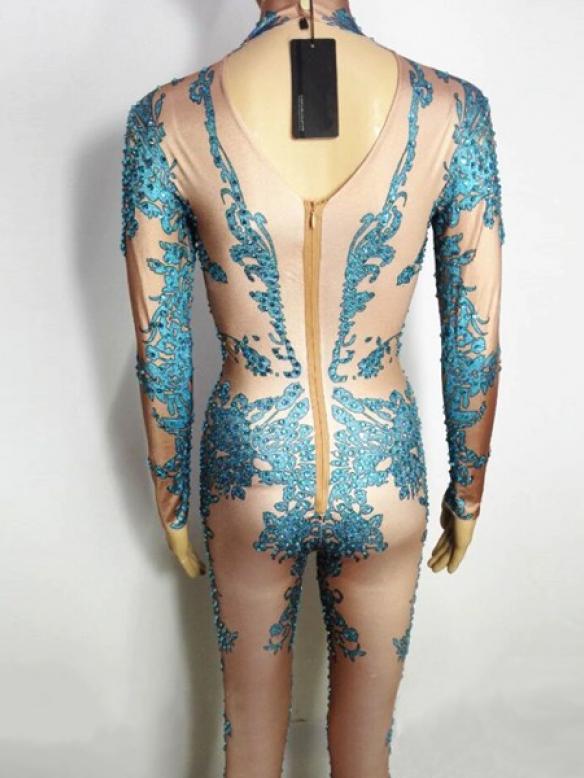 Polyester Back zipper jumpsuit