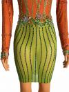 Orange & Green Rhinestone Dress