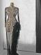 Black Rhinestone Fishtail Slit Dress