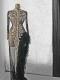 Black Rhinestone Fishtail Slit Dress