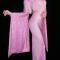 Pink Fringe Long Sleeve Dress
