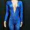 Blue Rhinestone Bodysuit